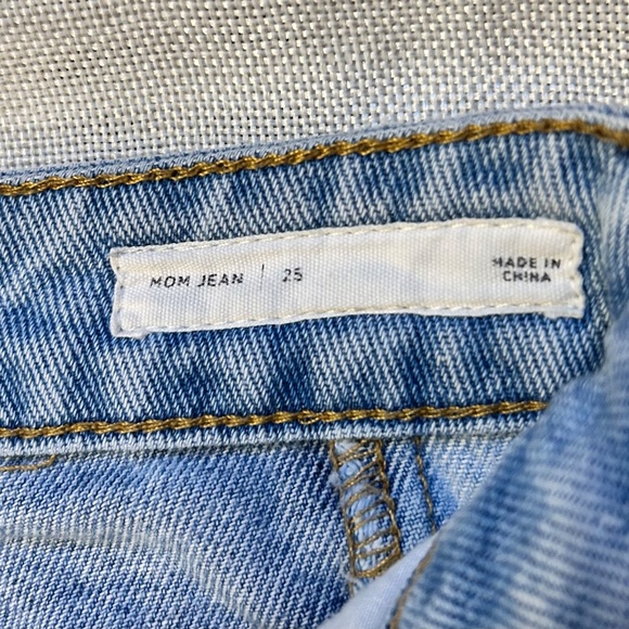 PACSUN High Rise Mom Jeans Two Tone Raw Hem - Picture 6 of 8